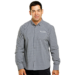 AS MEN'S GINGHAM STRETCH L/S DRESS SHIRT