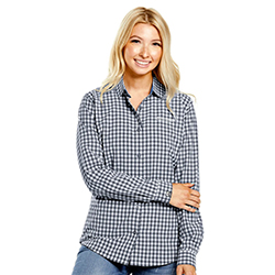 AS LADIES GINGHAM STRETCH L/S DRESS SHIRT