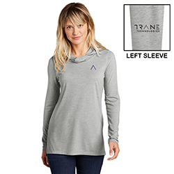 LADIES TRI-BLEND WICKING LONG SLEEVE HOODIE