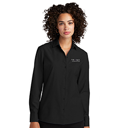 LADIES  LONG SLEEVE STRETCH WOVEN SHIRT